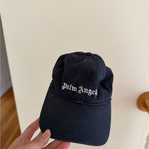 Palm Angels Navy Blue Cap KIDS
embroidered-logo cotton size 1